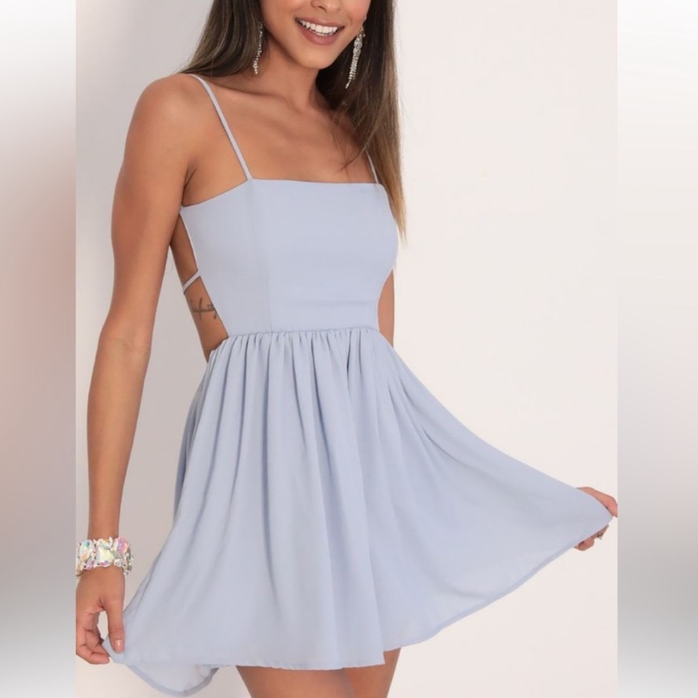 Lucy in the Sky Light Blue Strappy Dress